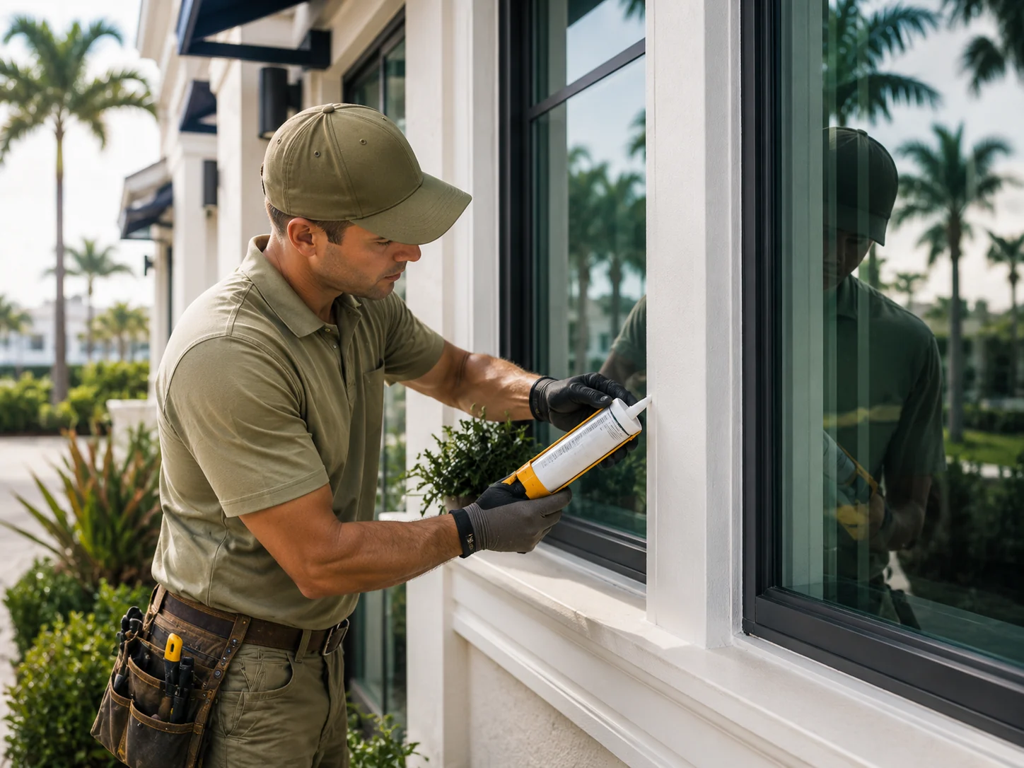 Illustration of caulking and sealing services